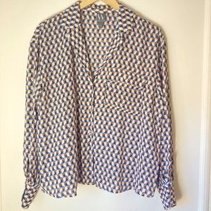 ✨Geometric Button Down Blouse✨